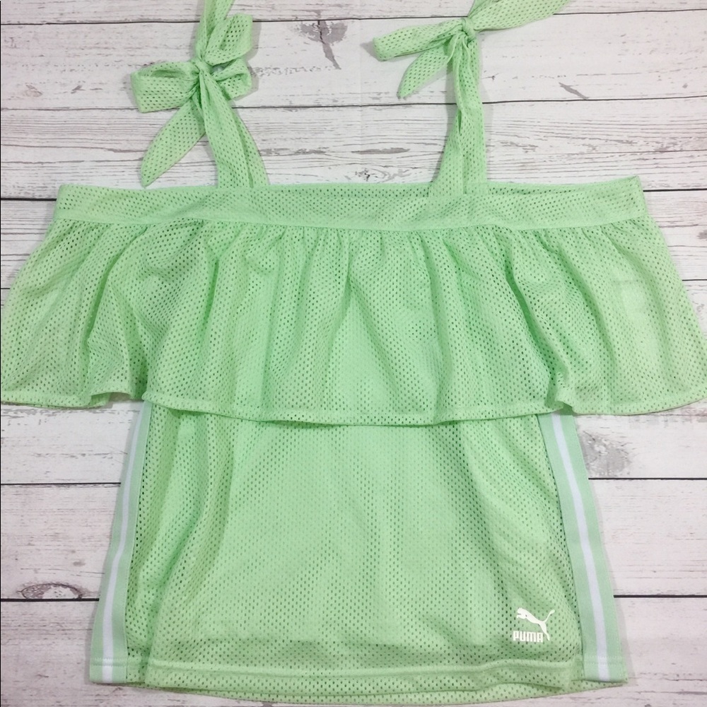 NWT Puma Ruffle Off Shoulder Top